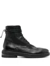 Marsèll Refined Black Cow Leather Ankle Boots With Lace-up Detailing In Black