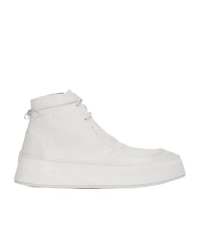 Marsèll Round Toe Ankle Boots In White