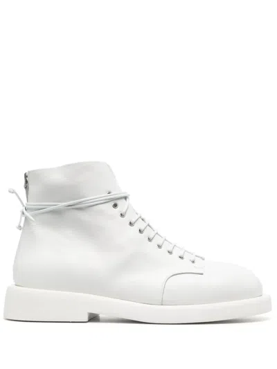 Marsèll Round-toe Lace-up Boots In White