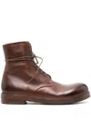 Marsèll Round-toe Lace-up Leather Boots In Brown