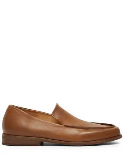 Marsèll Round-toe Leather Loafers In Brown
