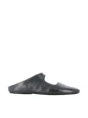 Marsèll Graphic-opening Leather Flat Mules In Black