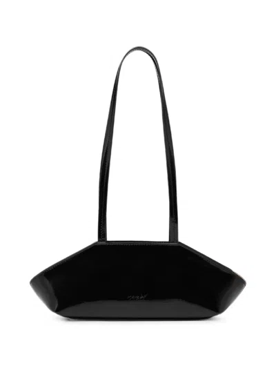 Marsèll Sapi Patent-finish Shoulder Bag In Black