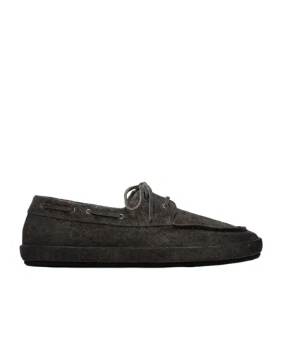 Marsèll Scatopelle Suede Boat Shoes In Black
