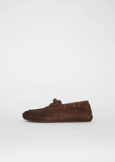 Marsèll Scatopelle Suede Boat Shoes In Dark Brown