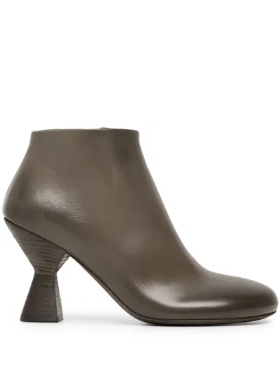Marsèll Sculpted Heel Leather Ankle Boots In Brown