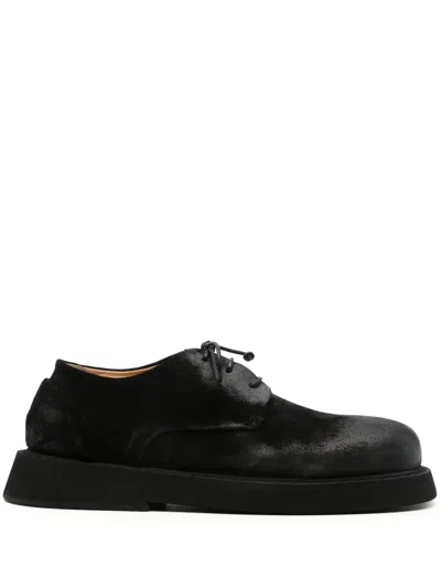 Marsèll Spalla Grained Leather Lace-up Shoes In Black