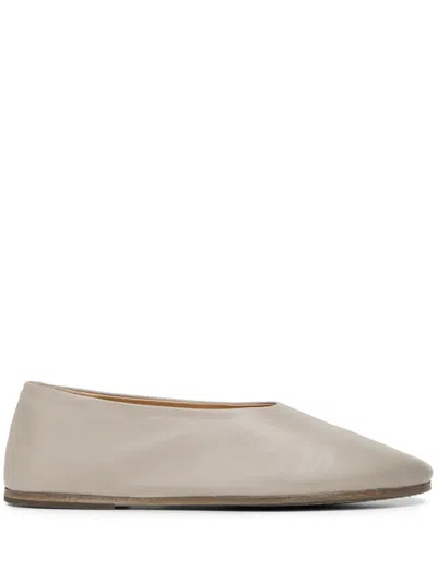 Marsèll Spatolona Leather Ballerina Shoes In Neutrals