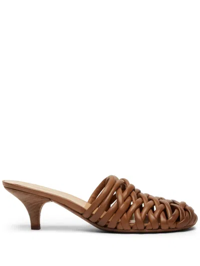 Marsèll Spilla 45mm Woven Leather Mules In Brown