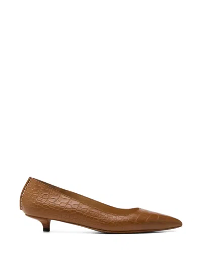 Marsèll Spino Point-toe Crocodile-effect Pumps In Brown