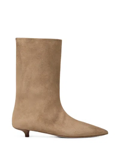 Marsèll Spino Pointed-toe Suede Boots In Neutral