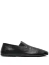 Marsèll Square-toe Leather Loafers In Black