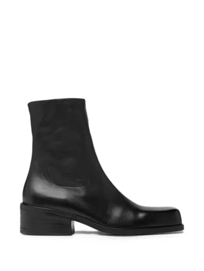 Marsèll Square-toe Zip-fastening Boots In Black
