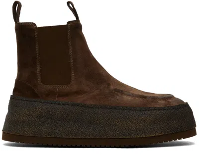 Marsèll Ssense Exclusive Brown Parapana Boots In 445 Reversed Bark