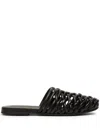 Marsèll Steccoblocco Woven Leather Mules In Black