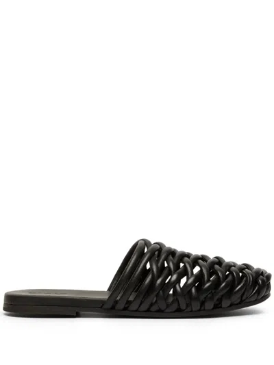 Marsèll Steccoblocco Woven Leather Mules In Black