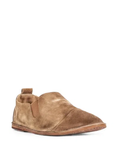 Marsèll Strasacco Hazelnut Calf Suede Slip-on Shoes In Blue