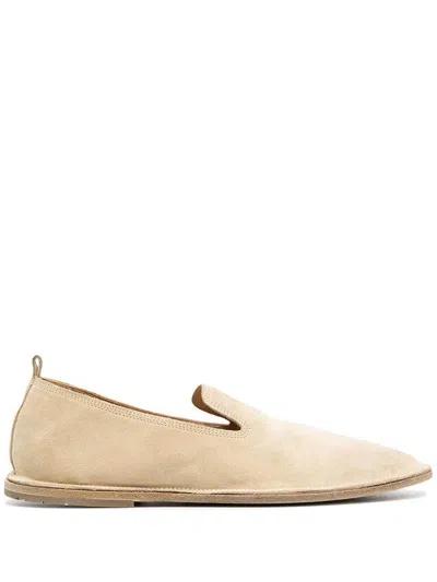 Marsèll Strasacco Round-toe Suede Loafers In Nude