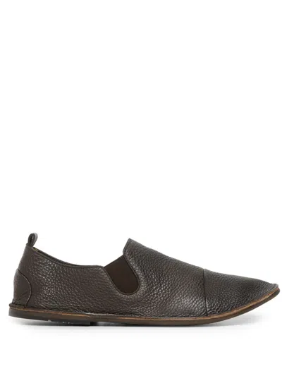 Marsèll Strassaco Grained-leather Loafers In Brown