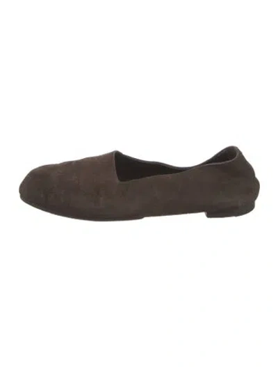 Pre-owned Marsèll Suede Ballet Flats In Brown