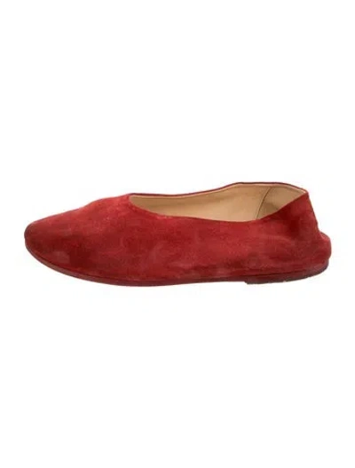 Pre-owned Marsèll Suede Ballet Flats In Brown