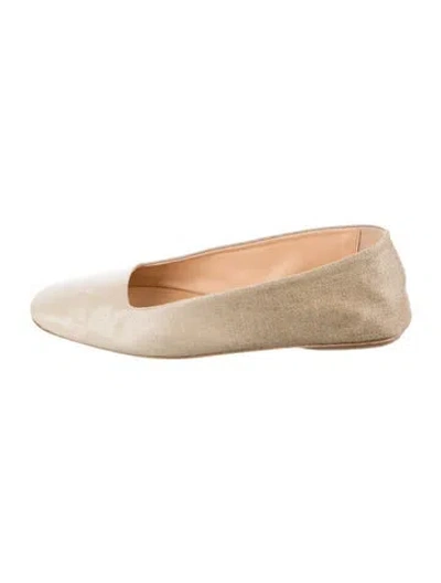 Pre-owned Marsèll Suede Ballet Flats In Neutrals