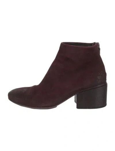 Pre-owned Marsèll Suede Boots In Burgundy