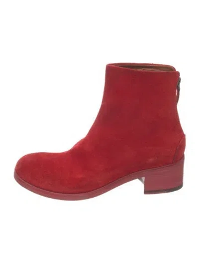 Pre-owned Marsèll Suede Boots In Red