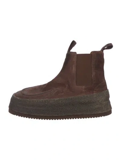Pre-owned Marsèll Suede Chelsea Boots In Brown
