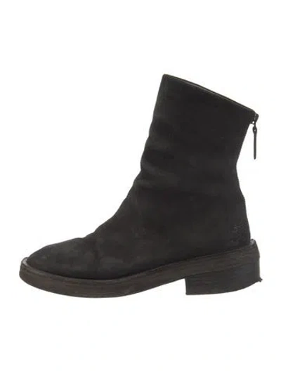 Pre-owned Marsèll Suede Combat Boots In Black