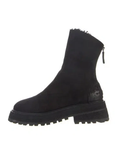 Pre-owned Marsèll Suede Combat Boots In Black