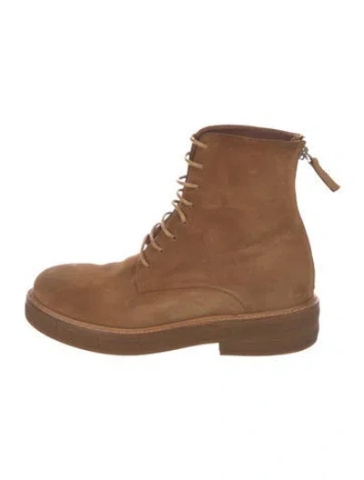 Pre-owned Marsèll Suede Distressed Accents Lace-up Boots In Brown