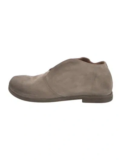 Pre-owned Marsèll Suede Flats In Grey/neutrals