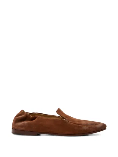 Marsèll Suede Gathered Loafers In Brown