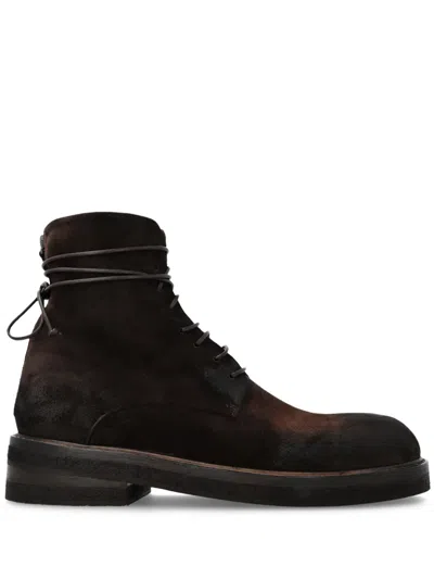 Marsèll Suede Lace-up Ankle Boots In Brown