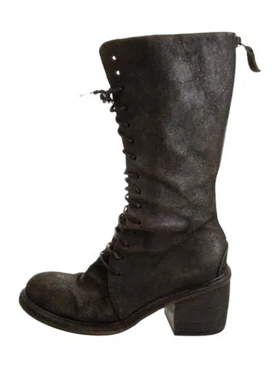 Pre-owned Marsèll Suede Lace-up Boots In Black