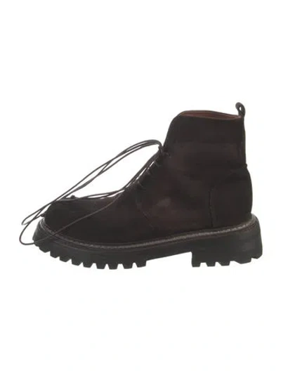 Pre-owned Marsèll Suede Lace-up Boots In Brown