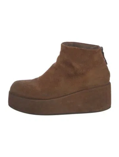 Pre-owned Marsèll Suede Lace-up Boots In Brown