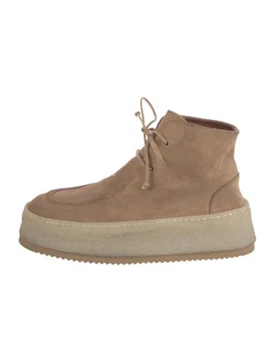 Pre-owned Marsèll Suede Lace-up Boots In Neutral