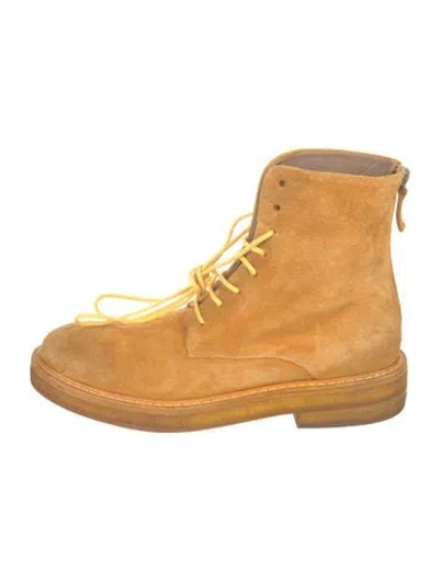 Pre-owned Marsèll Suede Lace-up Boots In Yellow