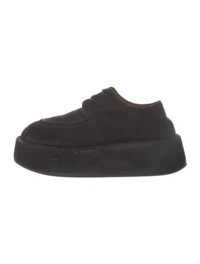 Pre-owned Marsèll Suede Oxfords In Black