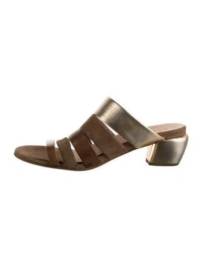 Pre-owned Marsèll Suede Sandals In Brown/gold
