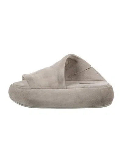 Pre-owned Marsèll Suede Slides In Grey