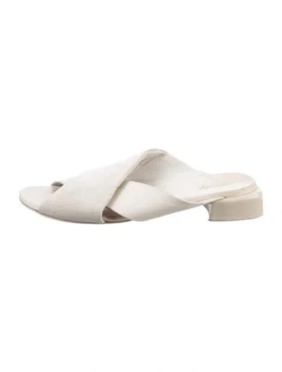 Pre-owned Marsèll Suede Slides In Neutral