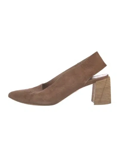 Pre-owned Marsèll Suede Slingback Pumps In Brown