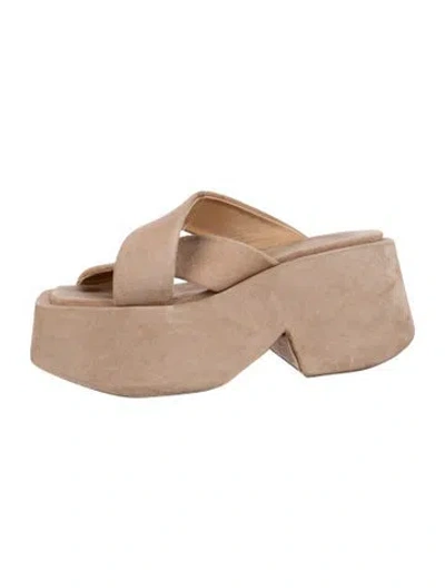 Pre-owned Marsèll Suede Slingback Sandals In Neutral
