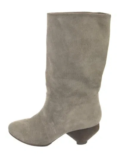 Pre-owned Marsèll Suede Slouch Boots In Gray