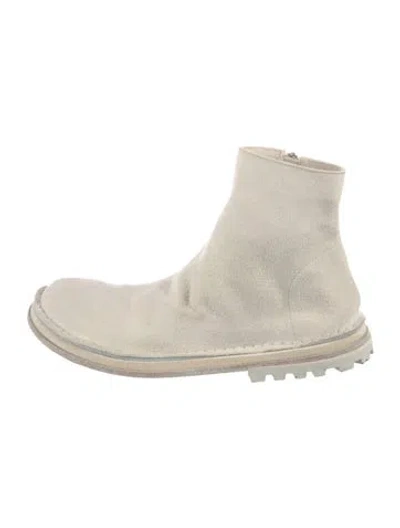 Pre-owned Marsèll Suede Sock Boots In White