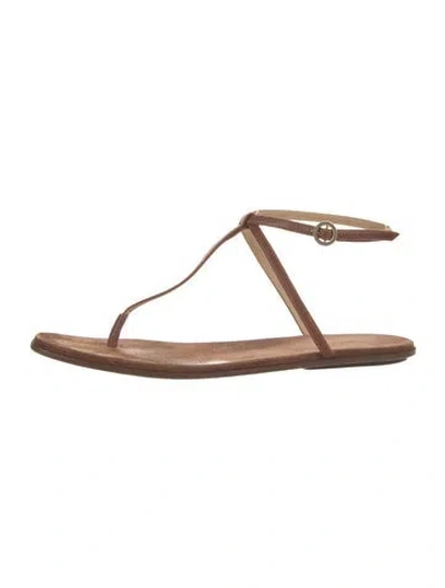 Pre-owned Marsèll Suede T-strap Sandals In Brown
