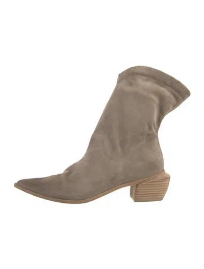 Pre-owned Marsèll Suede Western Boots In Gray